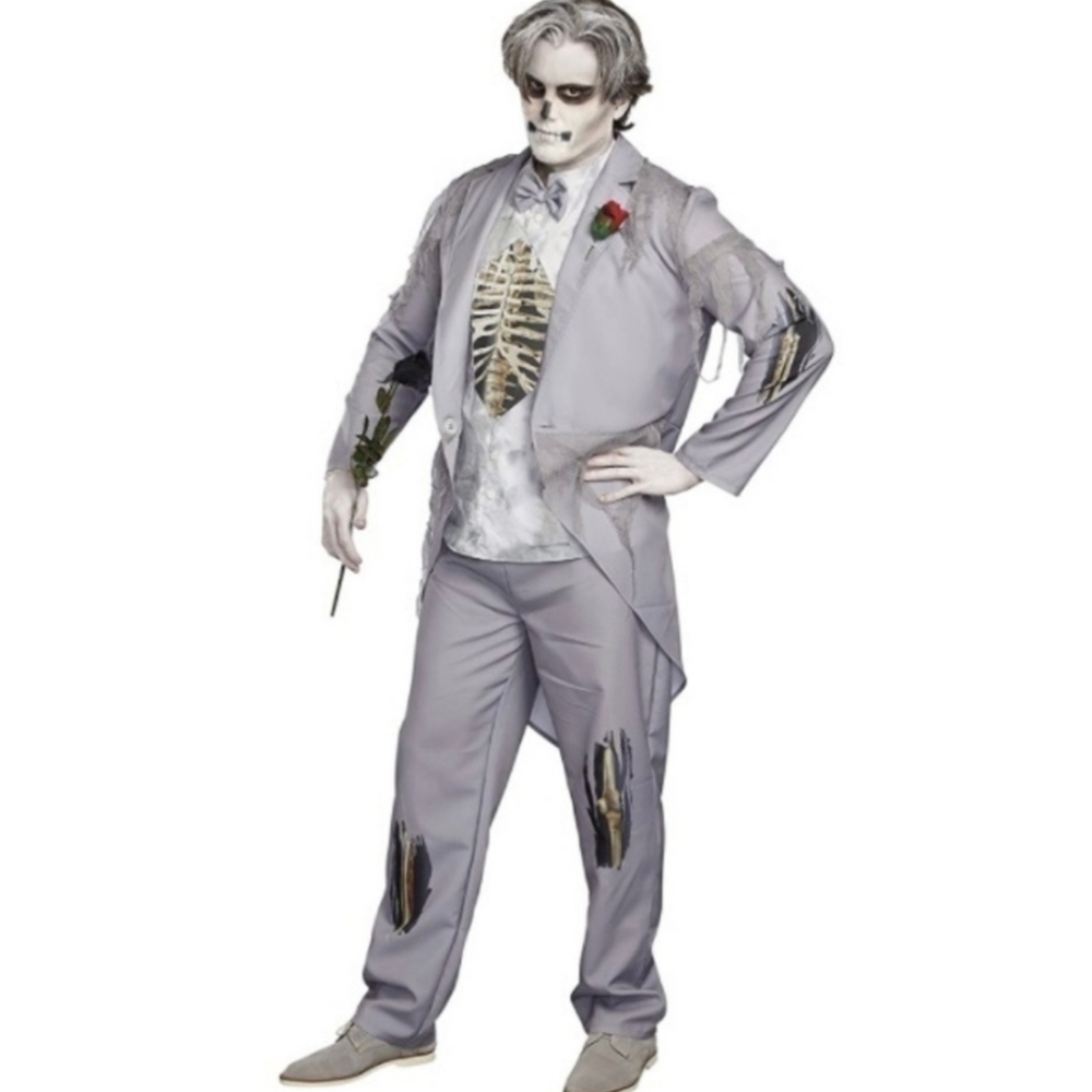 Dreamgirl Zombie Groom 3 piece Suit Halloween Costume M
